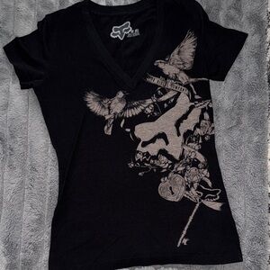 Fox Black Short Sleeve Tee with Gray Graphic